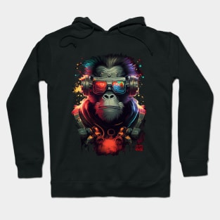 Anime Cyber Ape (Sci-Fi Ape Vintage Retro Future Design Cyberpunk Space Ape) Hoodie